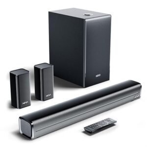 Mivi Fort H350 Soundbar [Just Launched], 5.1 Channel with 3 Built-in Speakers, 2 Satellite Speakers & External Subwoofer.