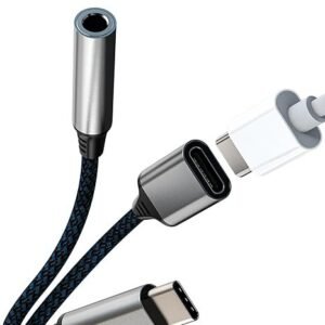 USB C Headphone Charger Adapter(2in1)Type C to 3.5mm Headphone Audio Jack Splitter for Samsung Macbook Charging Cable Accessories Car Stereo AUX Dongle for Apple iphone15 Pro Max Plus for Ipad Pro Air