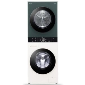 LG WashTower 13 Kg /10 Kg with AI Direct Drive & DUAL Inverter Heat Pump, Fully Automatic Front Load Washing Machine and Dryer (FWT1310BG) with Wi Fi & Central Control Panel Natural Beige & Green