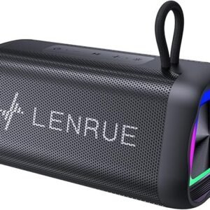 LENRUE Portable Bluetooth Speaker with LED Lights, IPX5 Waterproof Wireless Speaker with 360° Stereo Sound for Outdoors & Home Use
